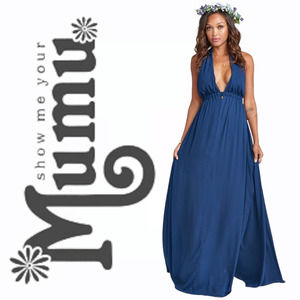 NEW Show Me Your MuMu Luna Halter Dress Rich Navy